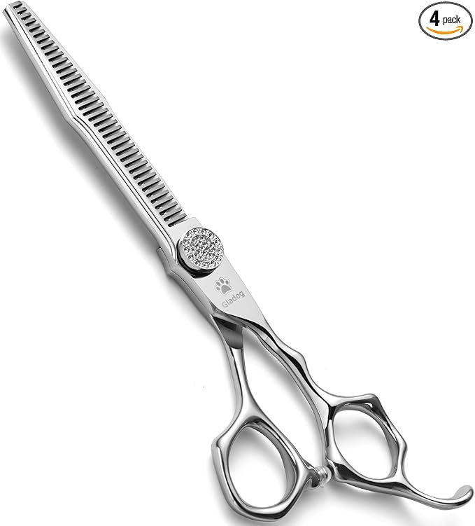 GLADOG 6.5" 9CR Thinning Shears for Dogs - Professional Dog Thinning Scissors with Luxurious Diamond Pivot Nut, Ideal Dog Grooming Scissors for Reducing Bulk, Dog Shears,Dogs Scissor for Grooming